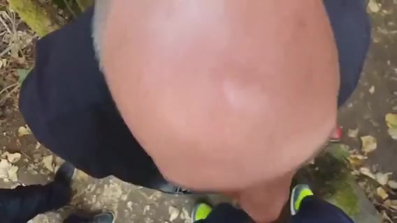 Old guy / young BBC outdoor rim & suck action