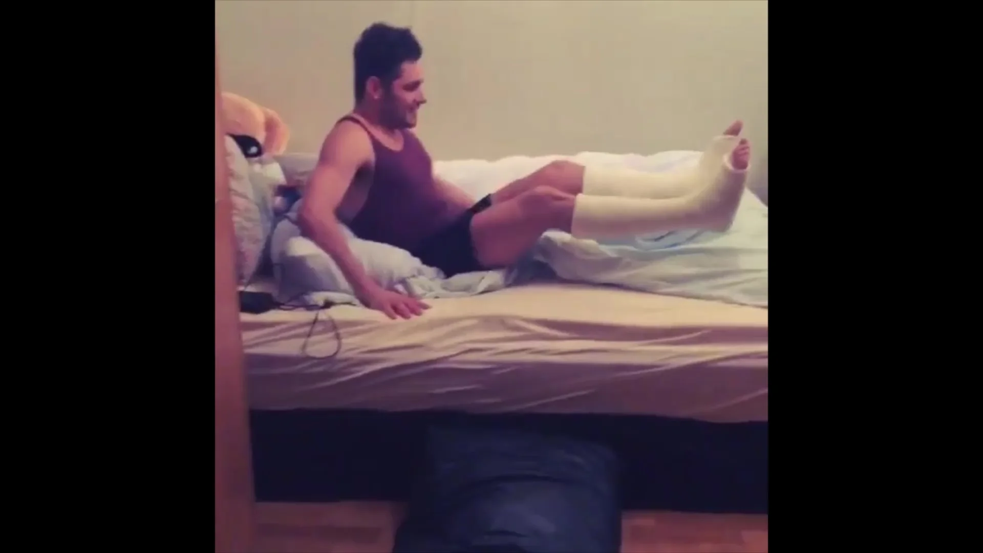 Leg cast gay porn