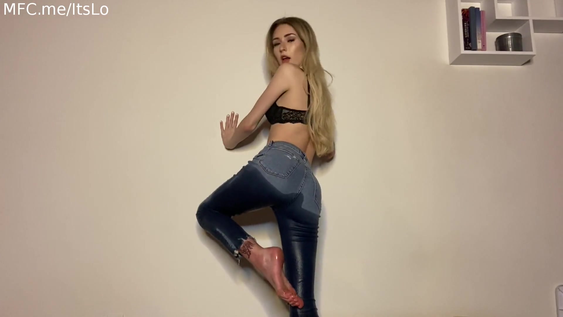 Wetting her jeans - video 2