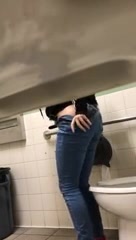 Latina Public toilet pee spy