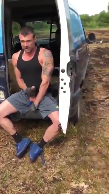 Hot guy jerks and cums in front of his mate