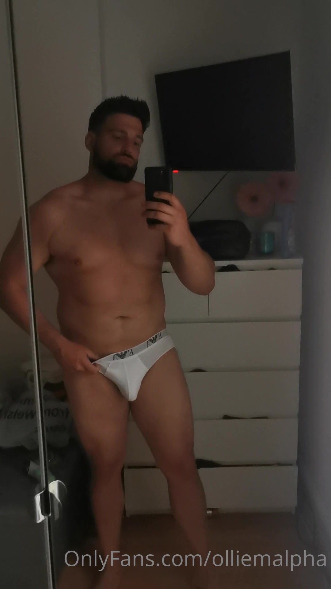 Alpha Male Showing Off In The Bedroom