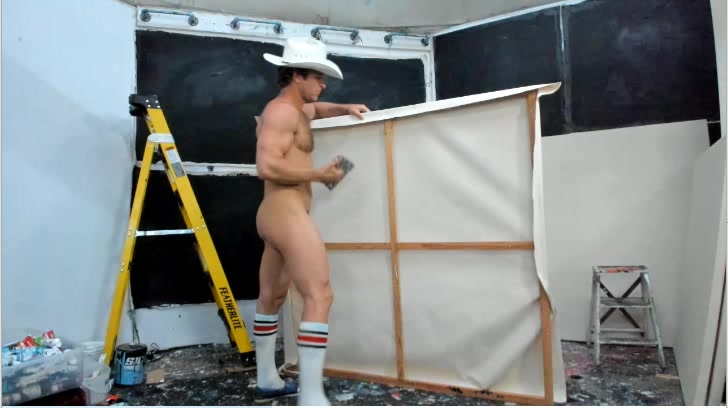 BRENT ALWAYS NAKED WORKING IN THE SHOP