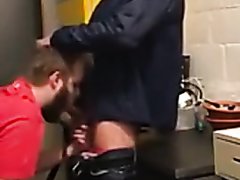 Boss gets blowjob in the breakroom
