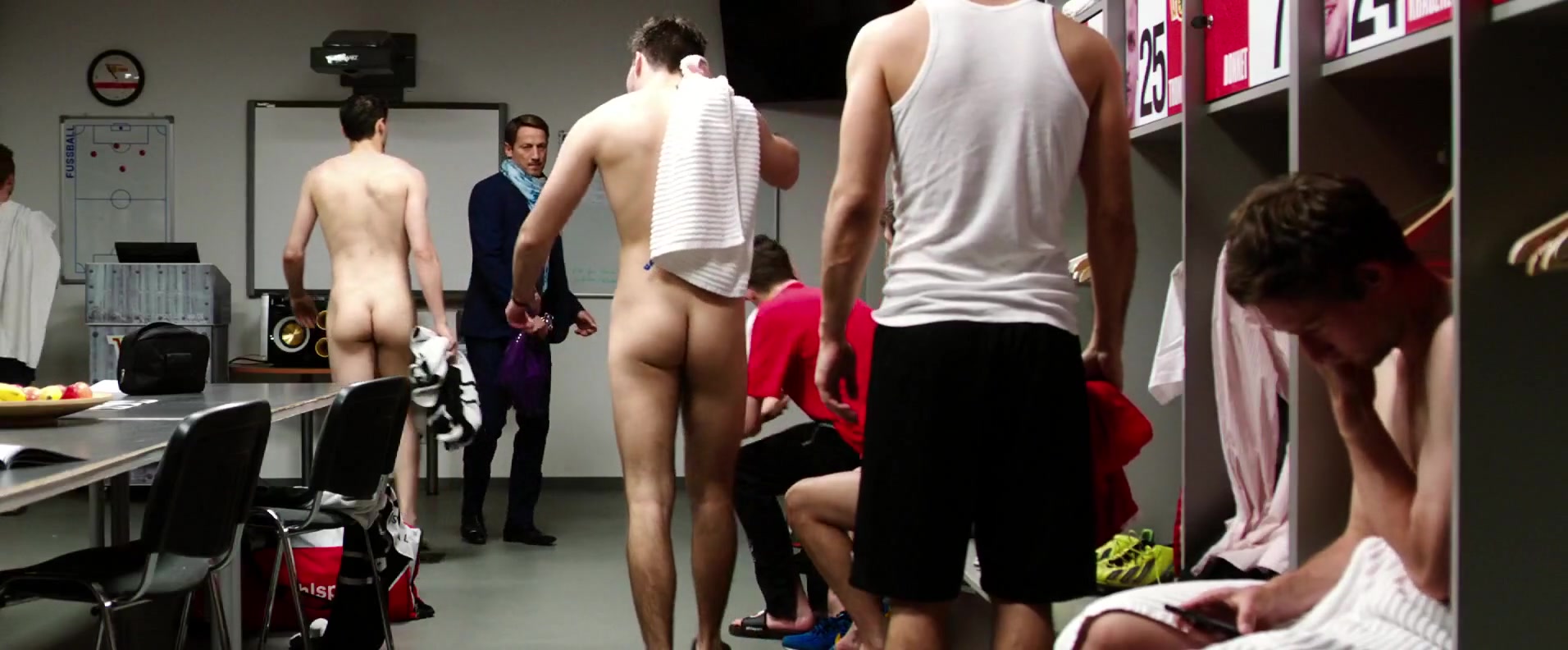 Nude guys in football locker - Hot movie scene