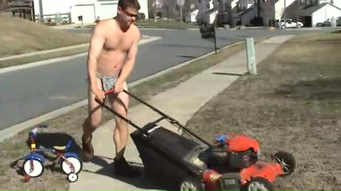 Lost Bet - Naked Lawn Boy