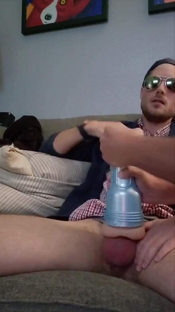 STRAIGHT BUDDY USES A FLESHLIGHT ON ANOTHER BUDDY