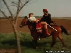 Sex on a running horse!