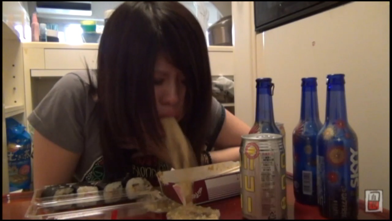 cute japanese girl vomit