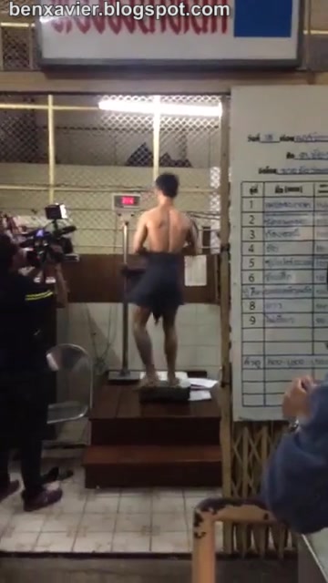 Thai Boxing Weigh In Naked Exposed 5 (Slow Mo + Zoom)