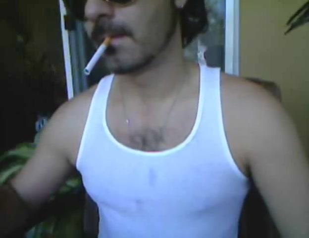 Sexy Florida man has a relaxing smoke and shows his pits