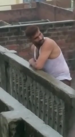 guy cums on a public bridge