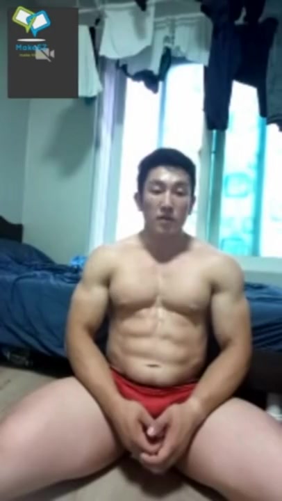 Jerking off 10 Korean bodybuilder
