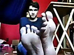 Young guy with huge feet
