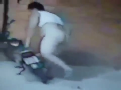 Fat guy getting naked caught on cctv
