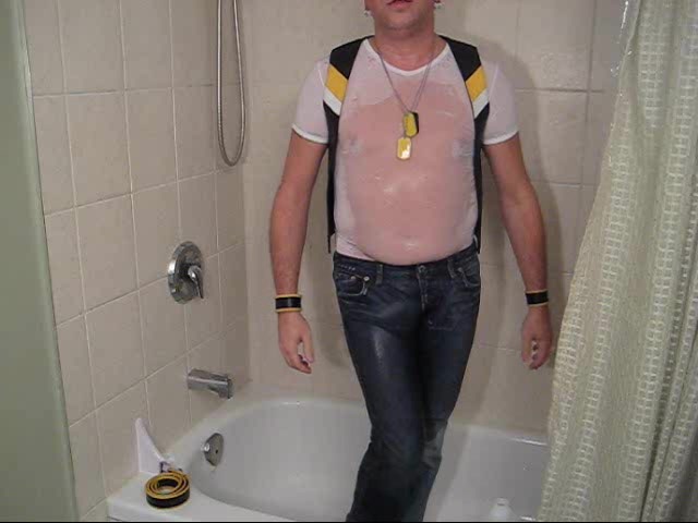 Piss condom  in jeans and leather vest