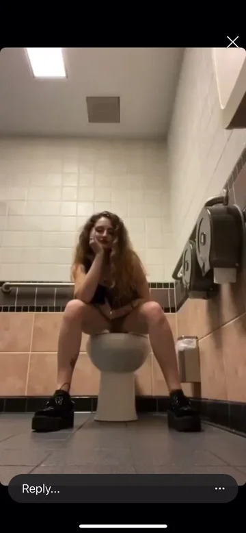 German Public Bathroom - White girl peeing in public bathroom - ThisVid.com
