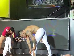 Strippers show off cock on stage