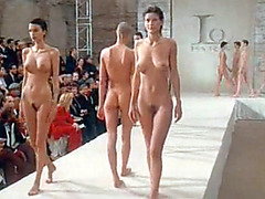 Naked fashion show with a lot of famous babes