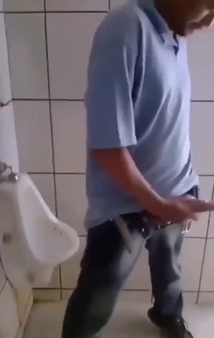 Stroking in public bathroom - video 2