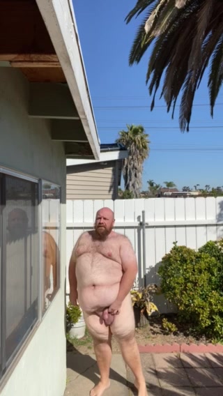 Fat naked outside
