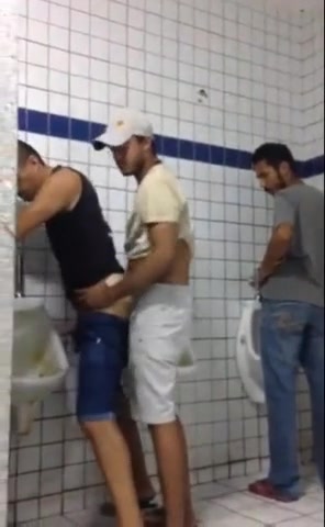 Hot fucking action at the urinals