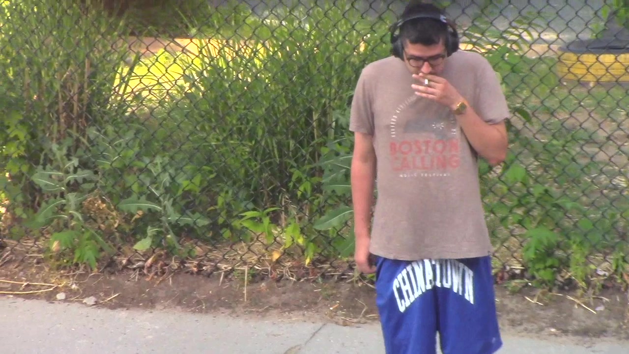 Candid Slides - Neighbor Pacing and Smoking