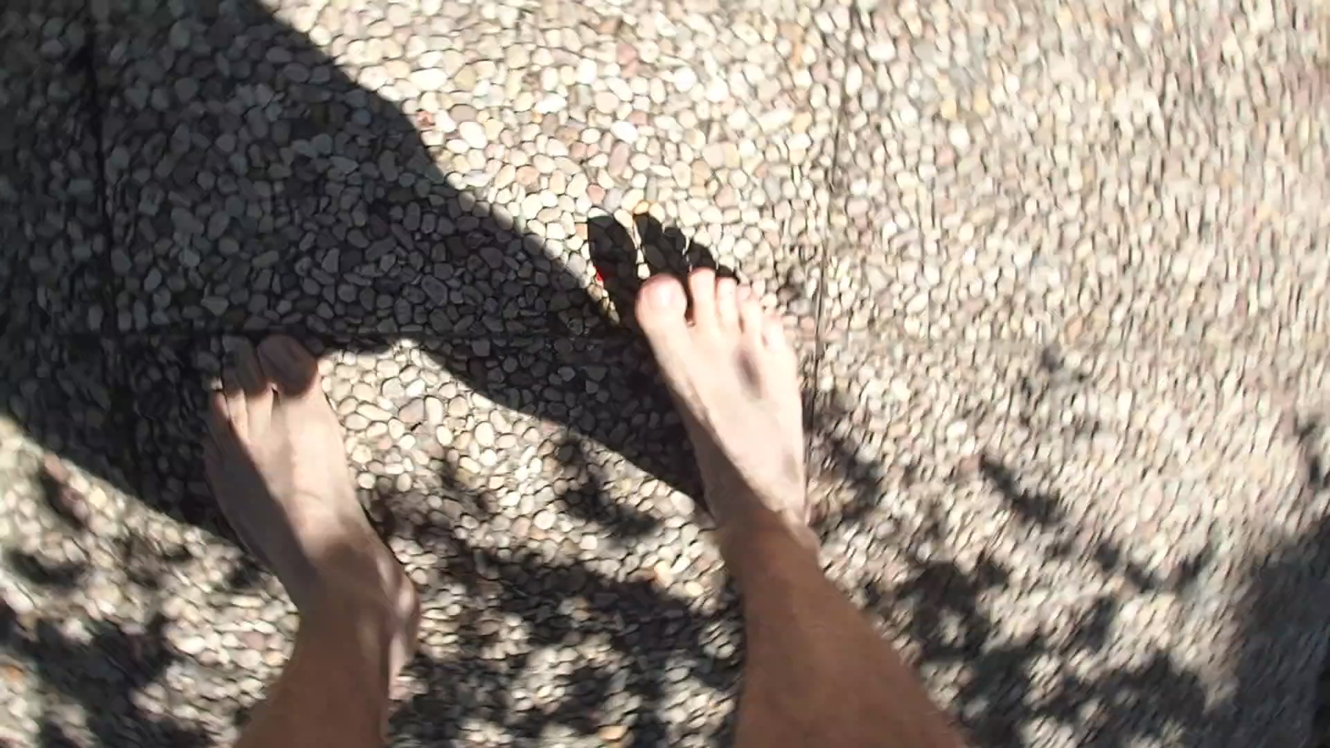 walking barefoot in my garden