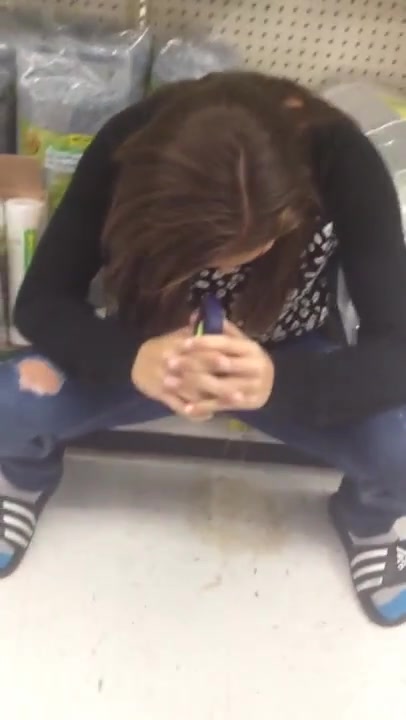 girl peeing pants in walmart