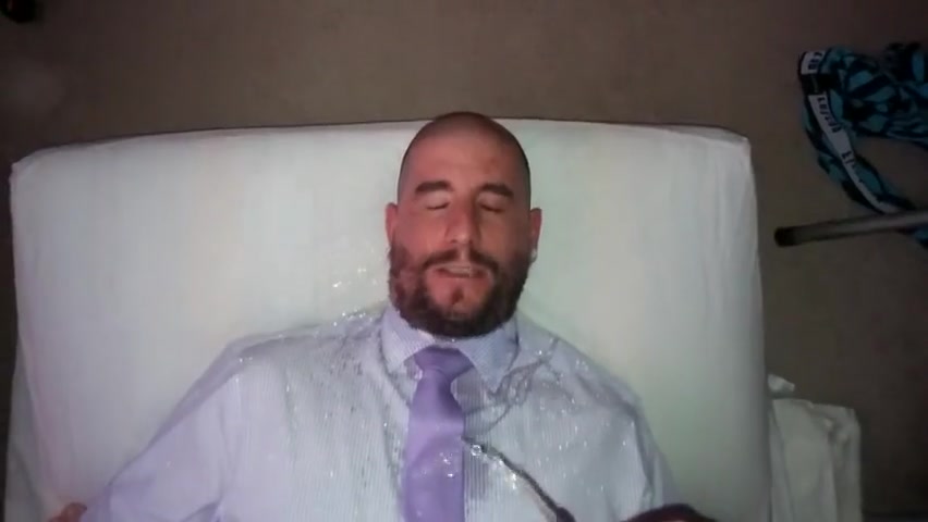 Piss pig soaked in shirt and tie