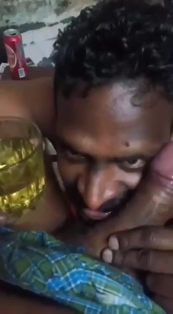 Indian sucking with a drink