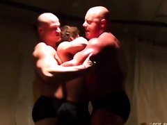 What's better than being crushed by a bodybuilder? Being crushed by 2