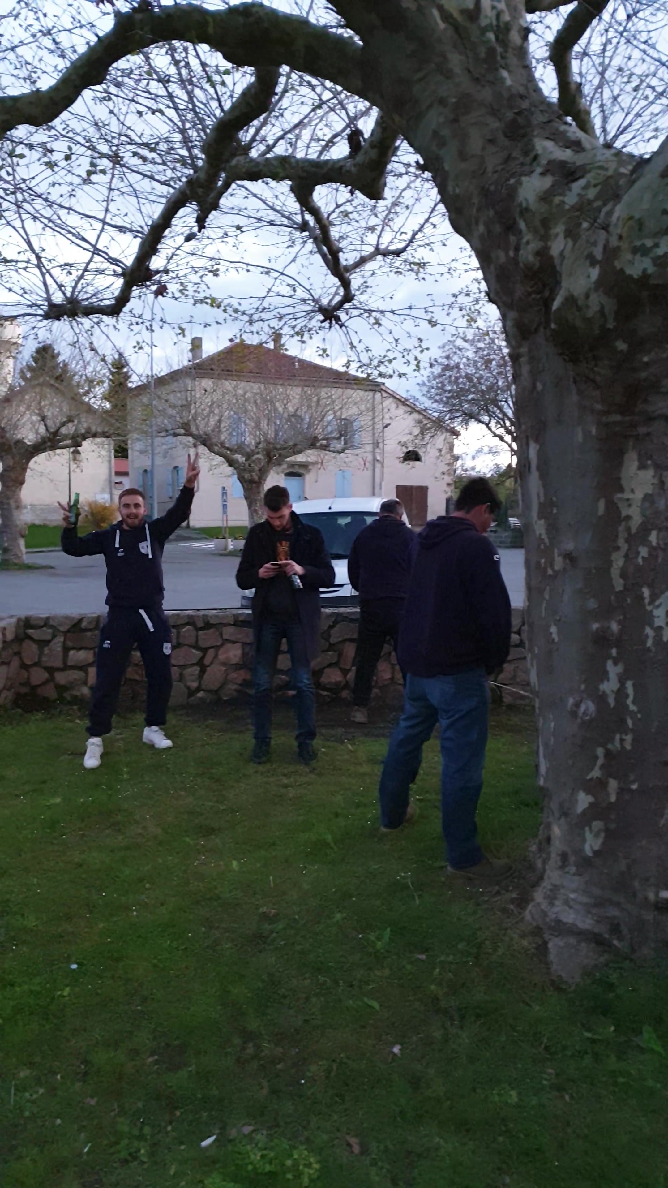 French rugby lads victory piss stop