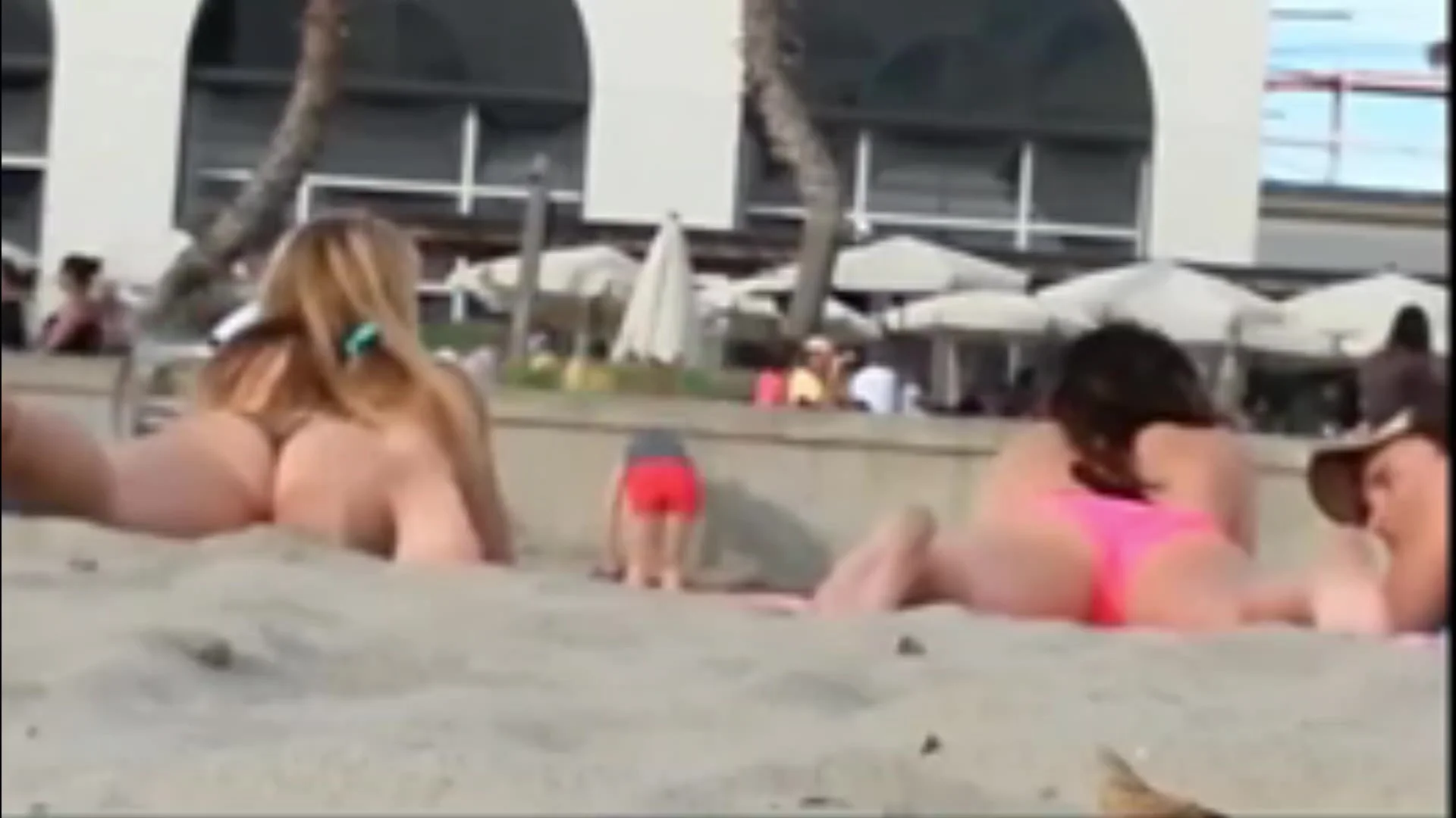 Girl Masturbates next to her Friend in Public