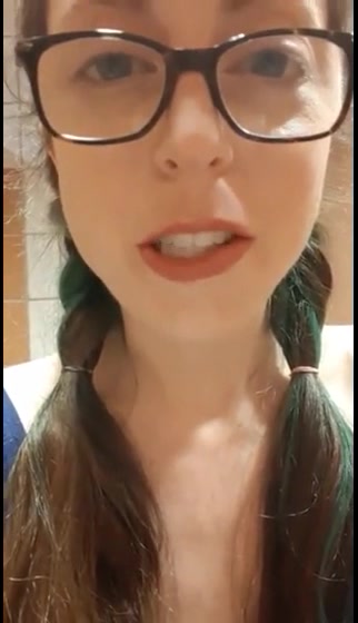 cute and sexy girl with glasses urinated