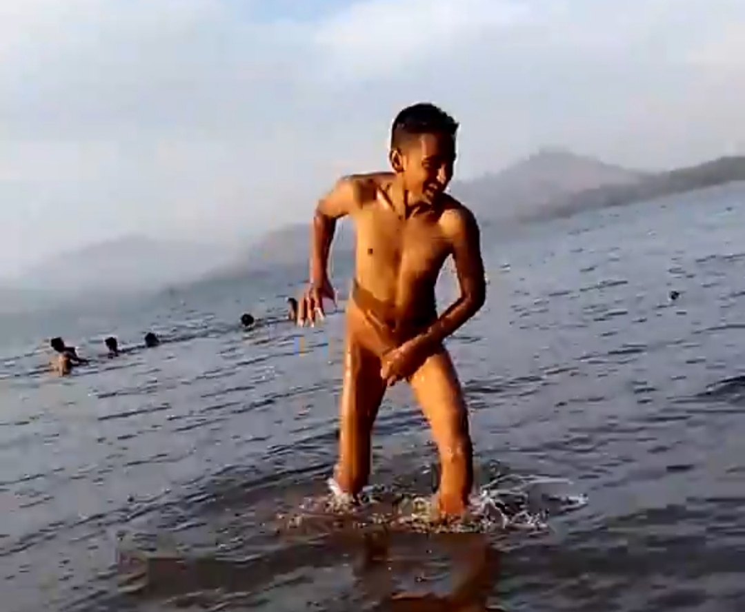 Indian Boy Caught Skinny Dipping