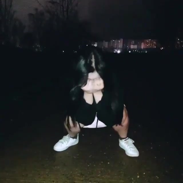 Asian shy girl pissing outside