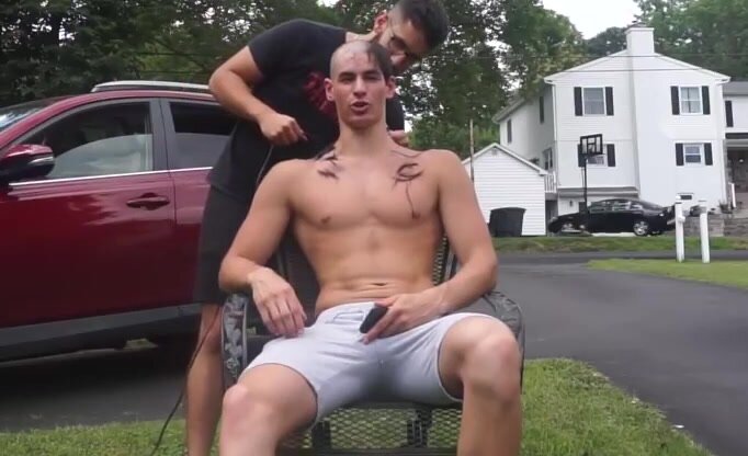 Shirtless Head Shave