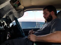 Hot As Fuck Dude Jerking Off In His Truck