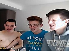Three guys on webcam blowing and jerking