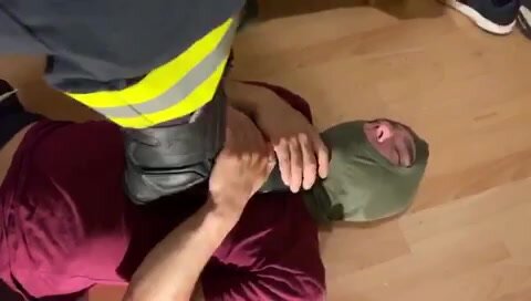 Stomped by firefighter