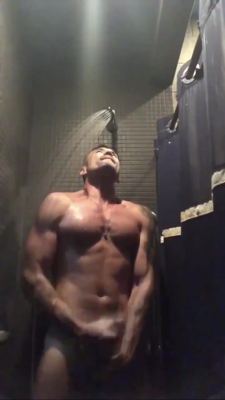 hung guy selfie in shower