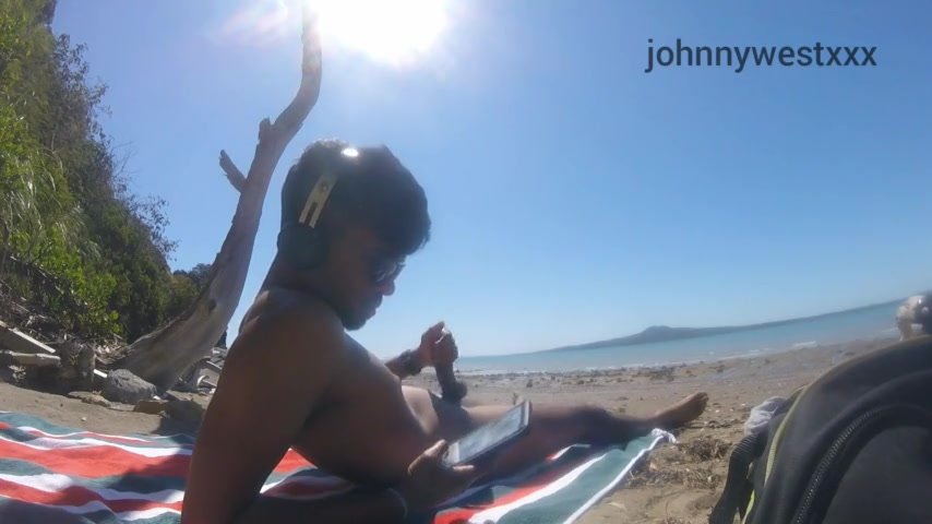 jerking off at the beach
