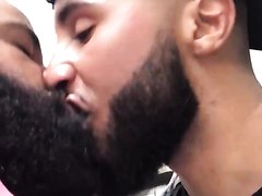 Sexy black stud sucking and kissing