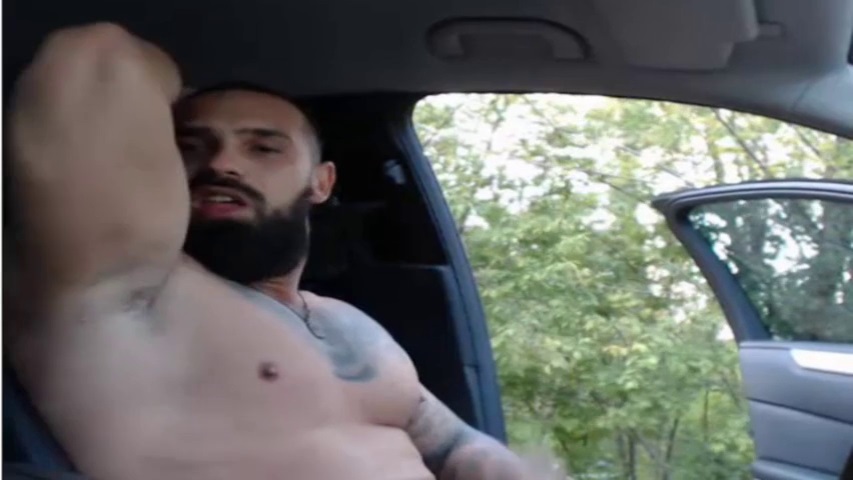 Big boy jerking off in his car