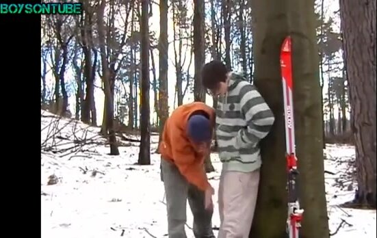 Twinks on the Snow Blowjob and  Cumfacial