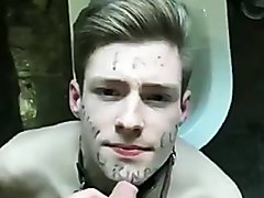twink; pissing in the blond fag