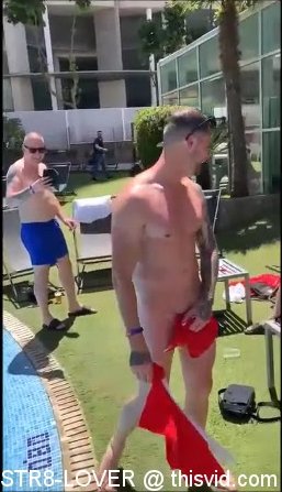 naked embarrassed guy in the pool (part 2)