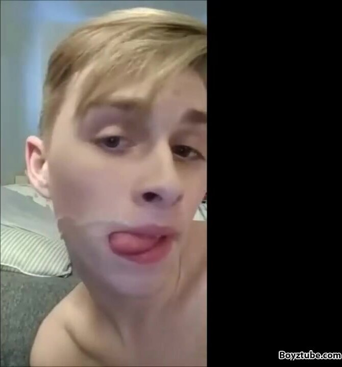 twink cums in his mouth
