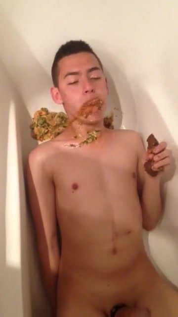 scat: twink smearing and eating inthe bathtub